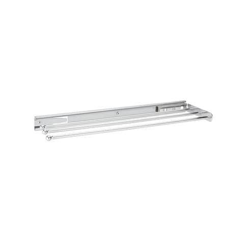 Rev-A-Shelf Steel, Chrome, 5 in W, 1.25 in H, 17.75 in D, 17.75 in L, Silver 563-47 C